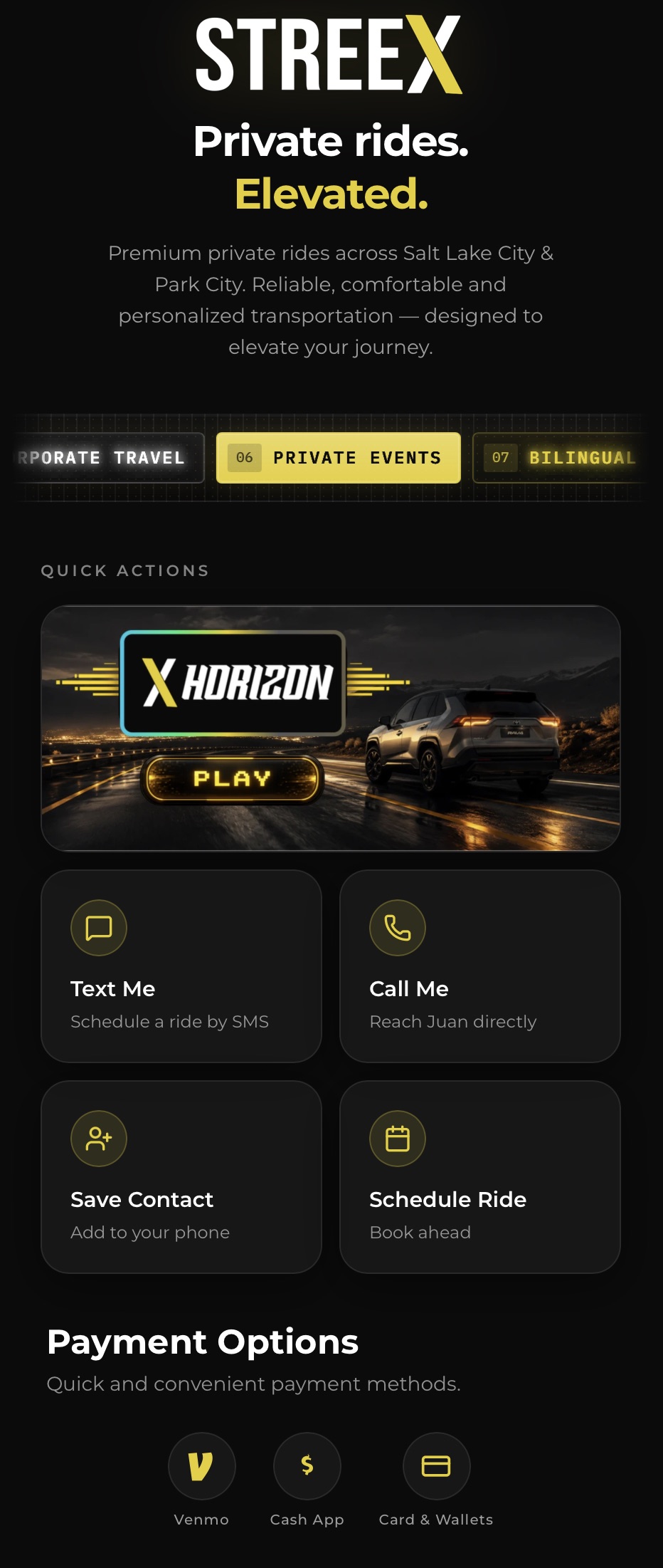Captura real de STREEX Rides
